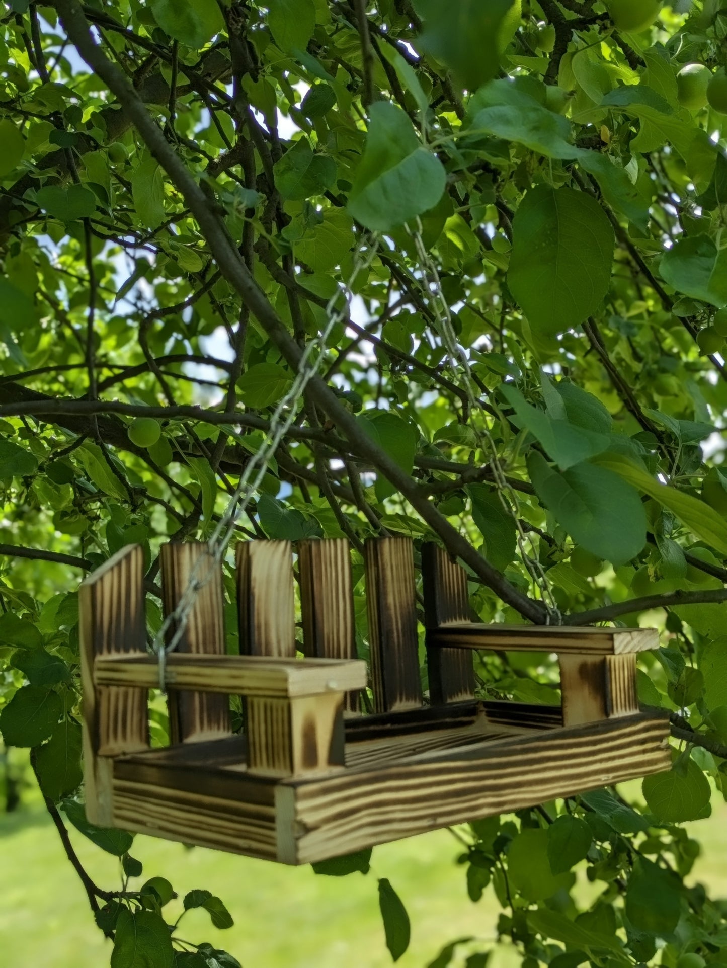Handmade Wooden Bird Feeder - Swing – Garden Decoration