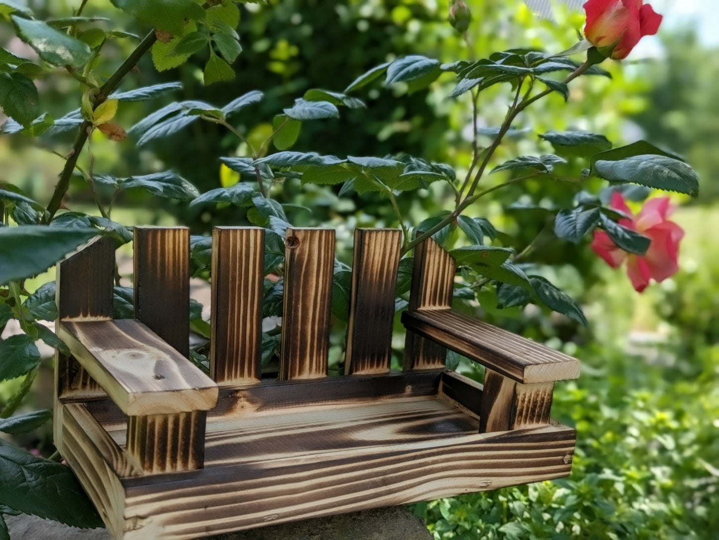Handmade Wooden Bird Feeder - Swing – Garden Decoration
