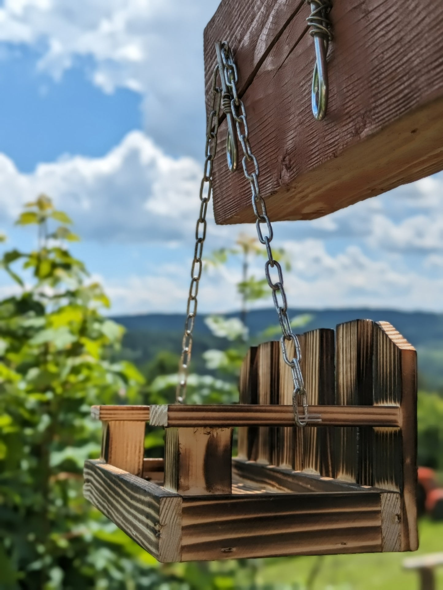 Handmade Wooden Bird Feeder - Swing – Garden Decoration